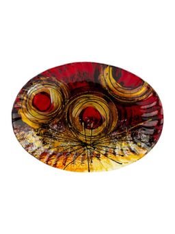 Блюдо декоративное АРТ Алый цветок 30x22см - SIJ фото 4