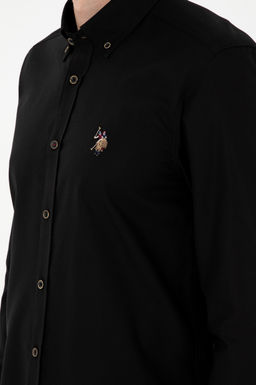 Мужская черная базовая рубашка с длинным рукавом - U.s. polo assn фото 7
