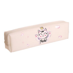 Пенал школьный на молнии «Кошечка», МИКС