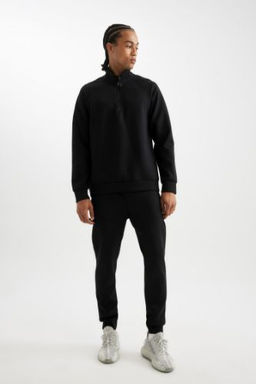DeFactoFit Sporcu Jogger Esofman Alt? Slim Fit Dar Kesim Skuba Dalg?c Kumas Standart Paca