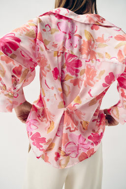 CAMISA SATINADA ESTAMPADO FLORAL / Multicolor - Zara фото 2