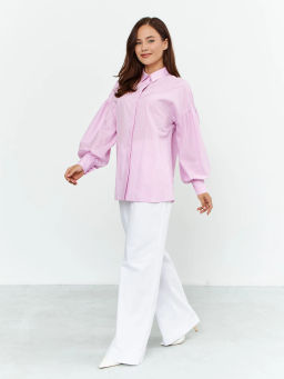 Блузка женская дл. рук. T-lab TL-B-006P-86146-розовый клетка  фото 6