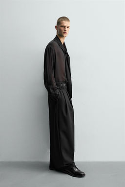 SEMI-SHEER SHIRT WITH BOW - Zara фото 4