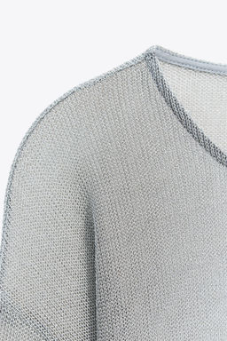 METALLIC THREAD BATWING SLEEVE TOP - Zara фото 12