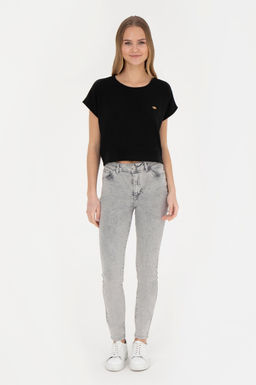 Женская черная футболка с круглым вырезом - U.s. polo assn фото 11