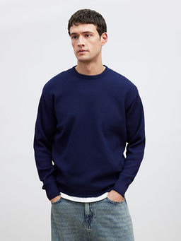 Bisiklet Yaka Fitilli Erkek Triko Kazak