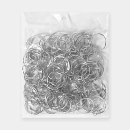 Основа для брелока d25мм с цепочкой набор 100 шт металл серебряный