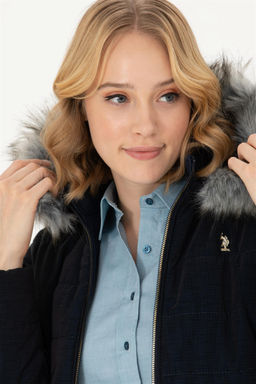 U. S. Polo Assn / Женская темно-синяя кожаная куртка - U.s. polo assn фото 2