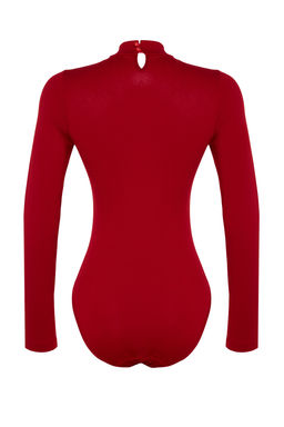 TRENDYOLMILLA Siyah Pamuklu Bal?kc? Yaka Uzun Kollu C?tc?tl? Orme Body THMAW23BD00033  фото 8