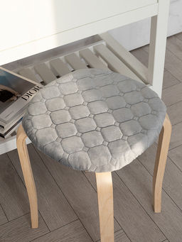 Чехол на табурет D33 серый вельвет