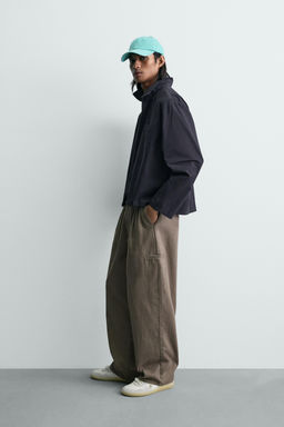 CAMISA RELAXED FIT CUADROS CREMALLERA / Azul - Zara фото 4
