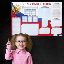 Цена за 10 шт. Плакат школьный «Классный уголок» Россия, 90.6×59.6 см