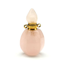 Парфюмерный флакон-кулон из розового кварца 17*17*34мм