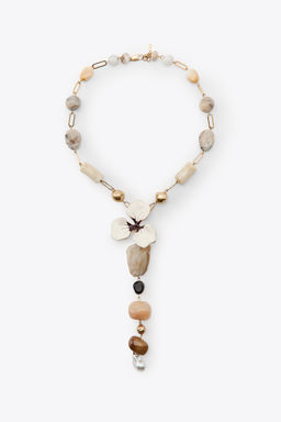 STONE AND FLOWER NECKLACE - Zara фото 2