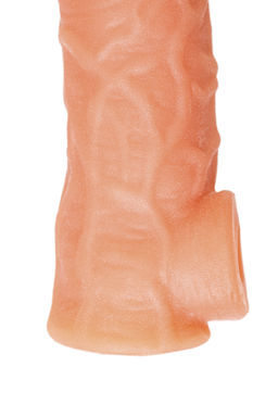 Насадка KOKOS реалистичная с дополнительной стимуляцией, TPE, телесная, 14 см  фото 8