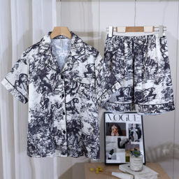 K12463 Костюм домашний: рубашка и шорты ЧЕРНЫЙ