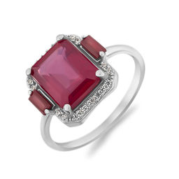 Кольцо, рубин корунд 8х10 4.42 Ct 2/2, Монро