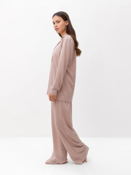 Костюм женский: рубашка, брюки, топ, KAFTAN Base, размер 48, пудровый