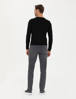 Gri Straight Fit Jean Pantolon