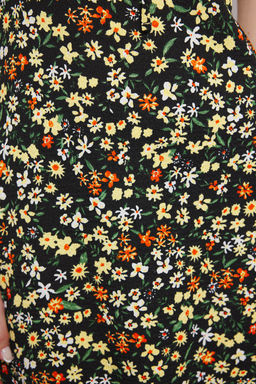 Mavi Cicek Bask?l? Burumcuk Ask?l? Skater/Belden Ac?lan Mini Orme Elbise TWOSS25EL00237 - Trendyolmilla фото 7