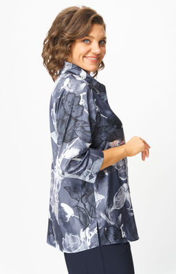 Костюм БелЭльСтиль 877/601 синий принт+синий фото 8