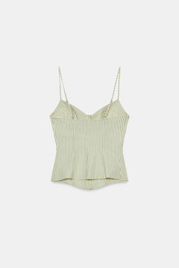 STRIPED CORSETRY-INSPIRED TOP - Zara фото 6