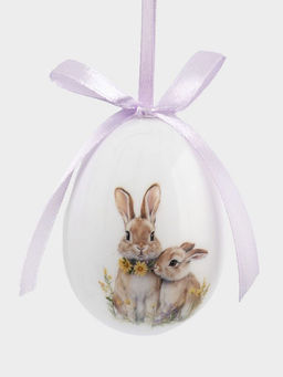 Подвеска, пасхальное яйцо, 6 см, пенопласт, Кролики, Interior Easter