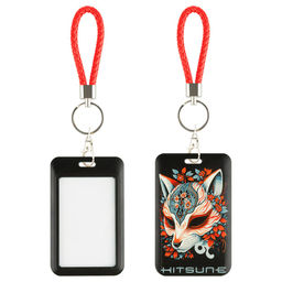 Бейдж MESHU "Kitsune" 110*70 мм вертикальный, карабин с петлей, 2D печать (MS_54233)