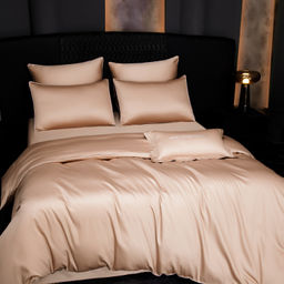 Комплект постельного белья Однотонный Сатин Премиум на резинке OCPR010 180*200*30;160*200*30;140*200*30 Дуэт Семейный 4 Наволочки
