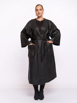 Кардиган кожаный KA05109BLK01