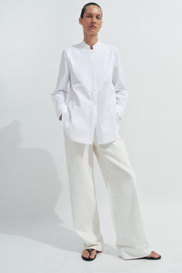 CAMISA POPEL?N PECHERA ZW COLLECTION / Blanco - Zara фото 10