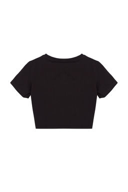 TRENDYOLMILLA Pembe Fiyonk Detayl? Crop K?sa Kollu Orme T-Shirt TWOSS24TS00248 фото 7