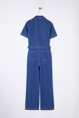 TRENDYOLMILLA Mavi Cep Detayl? Kemerli K?sa Kollu Denim Tulum TWOSS25TU00003  фото 9