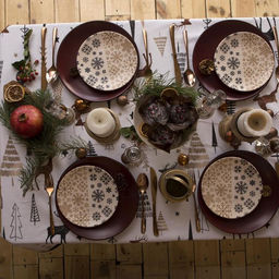Скатерть новогодняя «Доляна» X-Mas 146×220+/- 3 см, 100% хлопок, рогожка 164 г/м²