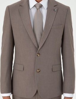 A__k Kahverengi Ex. Slim Fit Tak_m Elbise