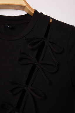 Bordo Baglama Fiyonk Detayl? Fitted/Vucuda Oturan Orme Bluz TWOSS25BZ00089 - Trendyolmilla фото 10