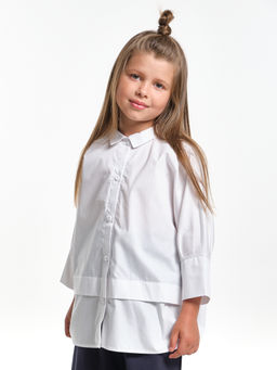 Рубашка для девочки подросткам школьная форма UD 7948 голубой - Mini maxi фото 11