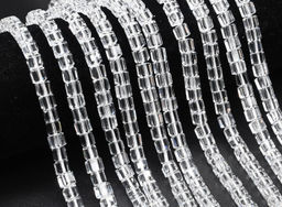 Бусины из циркона кубик гр.6мм цв.хрусталь, 39см, 65 бусин Радуга камня