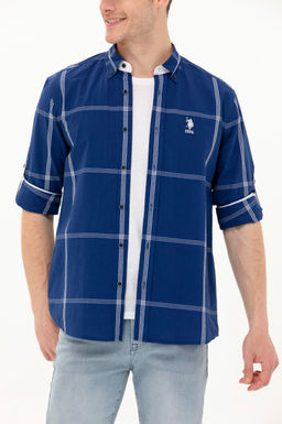 U. S. Polo Assn / Мужская темно-синяя рубашка с длинным рукавом - U.s. polo assn фото 6