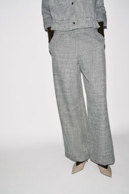 FLECKED WIDE-LEG TROUSERS