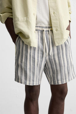 TEXTURED REGULAR FIT BERMUDA SHORTS - Zara фото 7