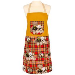 ФАРТУК МИШКИ, ГОРЧИЦА+КРАСНЫЙ Х/Б/П/Э 50/50