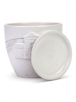 Горшок цветочный с поддоном 1,4 л, d15/h13 см белый керамика, "Голландия" (М)