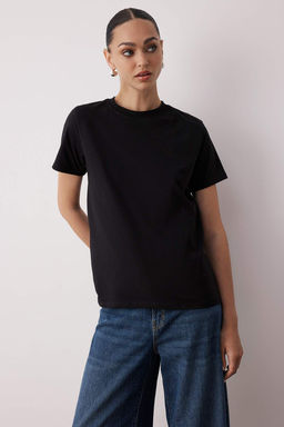 Siyah-Beyaz %100 Pamuk Arkas? Uzun Orme T-Shirt TWOAW26TS00008 - Trendyolmilla фото 13