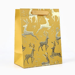 Пакет подарочный новогодний ламинированный «Олени», MS 23×18×10 см
