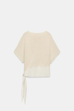 TOP COMBINADO PUNTO NUDO / Beige claro