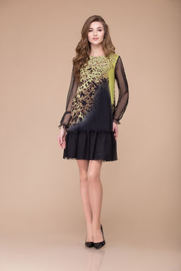Платье Svetlana Style 1054 черный с желтым