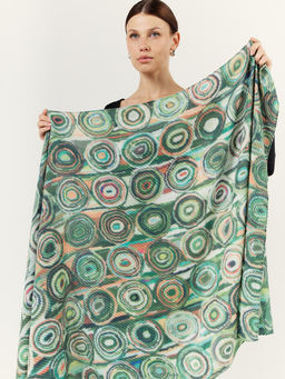 Большой, мягкий, тонкий и очень нежный двусторонний палантин с рисунком - Tantino фото 2