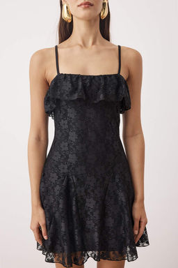 Beyaz Godeli Astarl? Ask?l? Mini S?k Elbise TPRSS25EL00307 - Trendyolmilla фото 7