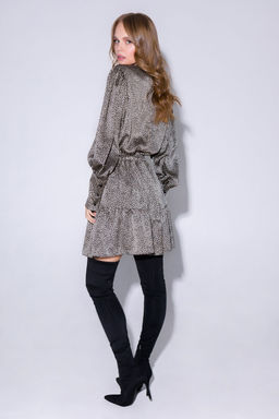 Платье Pirs 4240 Черно-бежевый лео  фото 4